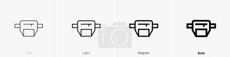 belt pouch icon. Thin, Light Regular And Bold style design isolated on white background