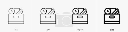 Illustration for Belongings icon. Thin, Light Regular And Bold style design isolated on white background - Royalty Free Image