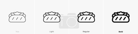 banh mi icon. Thin, Light Regular And Bold style design isolated on white background