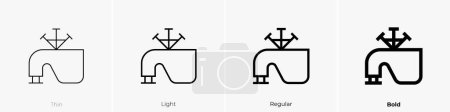 bagpipe icon. Thin, Light Regular And Bold style design isolated on white background