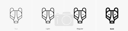 badger icon. Thin, Light Regular And Bold style design isolated on white background