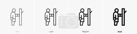 caber toss icon. Thin, Light Regular And Bold style design isolated on white background