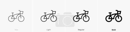 Téléchargez les photos : Icône de bicyclette. Design mince, léger, régulier et audacieux isolé sur fond blanc - en image libre de droit