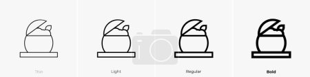 bunny chow icon. Thin, Light Regular And Bold style design isolated on white background