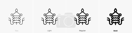 Buddhistisches Siegesbanner-Symbol. Dünnes, leichtes, regelmäßiges und kühnes Design isoliert auf weißem Hintergrund