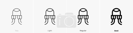 box jellyfish icon. Thin, Light Regular And Bold style design isolated on white background