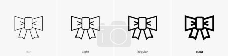 Illustration for Bowtie icon. Thin, Light Regular And Bold style design isolated on white background - Royalty Free Image