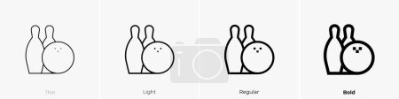 bowling icon. Thin, Light Regular And Bold style design isolated on white background