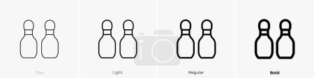 bowling pin icon. Thin, Light Regular And Bold style design isolated on white background