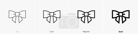 Illustration for Bow tie icon. Thin, Light Regular And Bold style design isolated on white background - Royalty Free Image