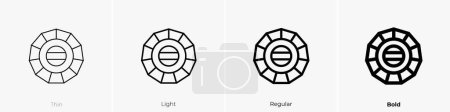 Ilustración de Icono del bolómetro. Diseño delgado, ligero, regular y audaz, aislado sobre fondo blanco - Imagen libre de derechos
