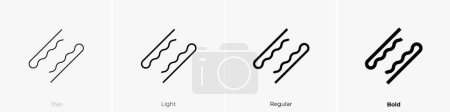 Illustration for Bobby pin icon. Thin, Light Regular And Bold style design isolated on white background - Royalty Free Image