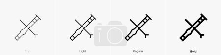 blowgun icon. Thin, Light Regular And Bold style design isolated on white background