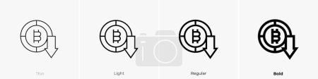 Téléchargez les photos : Icône Bitcoin. Design mince, léger, régulier et audacieux isolé sur fond blanc - en image libre de droit