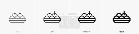 Illustration for Bitterballen icon. Thin, Light Regular And Bold style design isolated on white background - Royalty Free Image