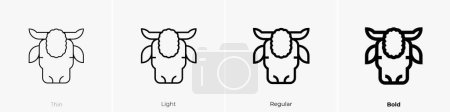 Téléchargez les photos : Icône de bison. Design mince, léger, régulier et audacieux isolé sur fond blanc - en image libre de droit