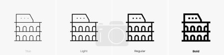 Illustration for Colosseum icon. Thin, Light Regular And Bold style design isolated on white background - Royalty Free Image