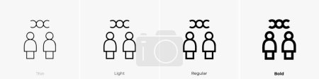 Illustration for Cloning icon. Thin, Light Regular And Bold style design isolated on white background - Royalty Free Image