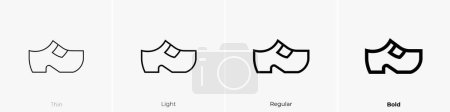 clog icon. Thin, Light Regular And Bold style design isolated on white background