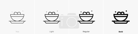 clam chowder icon. Thin, Light Regular And Bold style design isolated on white background