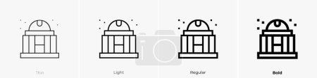 Illustration for City hall icon. Thin, Light Regular And Bold style design isolated on white background - Royalty Free Image