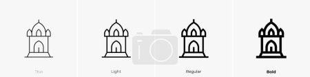 champa tower icon. Thin, Light Regular And Bold style design isolated on white background