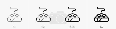 Illustration for Challah icon. Thin, Light Regular And Bold style design isolated on white background - Royalty Free Image