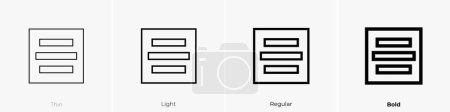 center alignment icon. Thin, Light Regular And Bold style design isolated on white background