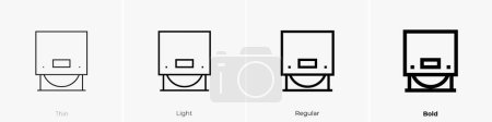 cd reader icon. Thin, Light Regular And Bold style design isolated on white background
