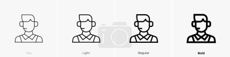 caster icon. Thin, Light Regular And Bold style design isolated on white background
