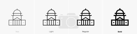 Illustration for Capitol icon. Thin, Light Regular And Bold style design isolated on white background - Royalty Free Image
