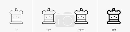 Téléchargez les photos : Icône de gâteau croquant. Design mince, léger, régulier et audacieux isolé sur fond blanc - en image libre de droit