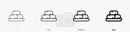 croquette icon. Thin, Light Regular And Bold style design isolated on white background