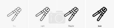 crimpers icon. Thin, Light Regular And Bold style design isolated on white background