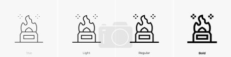 cremation icon. Thin, Light Regular And Bold style design isolated on white background