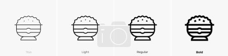 Téléchargez les photos : Icône de couscous. Design mince, léger, régulier et audacieux isolé sur fond blanc - en image libre de droit