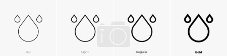 droplet formation icon. Thin, Light Regular And Bold style design isolated on white background