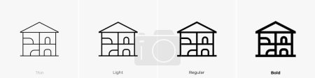 doll house icon. Thin, Light Regular And Bold style design isolated on white background