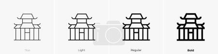 Dojo-Symbol. Dünnes, leichtes, regelmäßiges und kühnes Design isoliert auf weißem Hintergrund