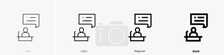 discourse icon. Thin, Light Regular And Bold style design isolated on white background