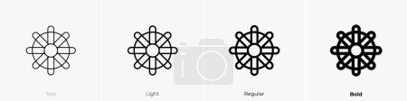 dharmachakra icon. Thin, Light Regular And Bold style design isolated on white background