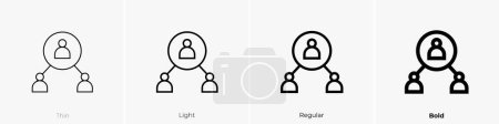 delegate icon. Thin, Light Regular And Bold style design isolated on white background