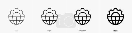 data integration icon. Thin, Light Regular And Bold style design isolated on white background