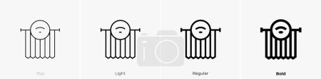 Illustration for Curtain icon. Thin, Light Regular And Bold style design isolated on white background - Royalty Free Image