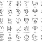 Set of asmr icons. Thin linear style icons Pack. Vector Illustration