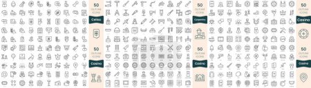 Illustration for 300 thin line icons bundle. In this set include carpentry, casino, celiac - Royalty Free Image