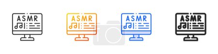 asmr icon.Thin Linear, Gradient, Blue Stroke and bold Style Design Isolated On White Background
