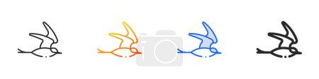 arctic tern icon.Thin Linear, Gradient, Blue Stroke und kühne Stil-Design isoliert auf weißem Hintergrund