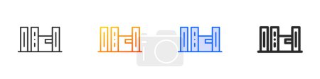 apartheid museum icon.Thin Linear, Gradient, Blue Stroke and bold Style Design Isolated On White Background