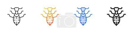 Illustration for Antlion icon.Thin Linear, Gradient, Blue Stroke and bold Style Design Isolated On White Background - Royalty Free Image